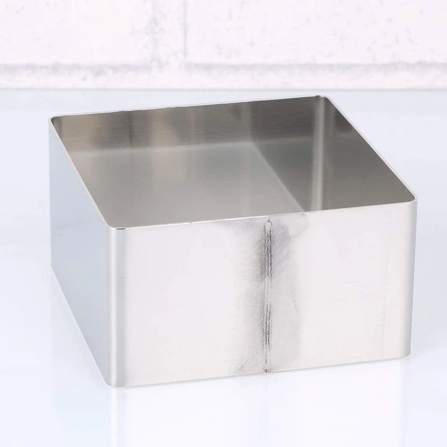 Alt view image 2 of 7 - Luxshiny Square Cake Ring 3.66In Stainless Steel Mousse Mold Pastry Cutter for Baking Desserts Cookies Tarts Fondant Bread Sandwiches and Cheese