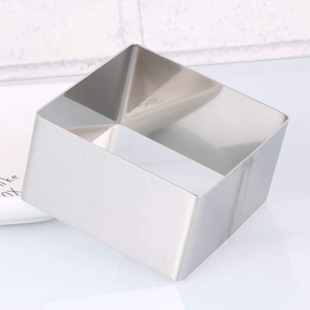 Alt view image 7 of 7 - Luxshiny Square Cake Ring 3.66In Stainless Steel Mousse Mold Pastry Cutter for Baking Desserts Cookies Tarts Fondant Bread Sandwiches and Cheese