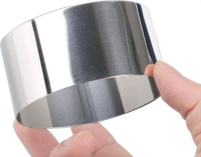 Alt view image 3 of 7 - HULISEN 3 Round Cake Ring Mold, Stainless Steel Cooking Crumpet Rings