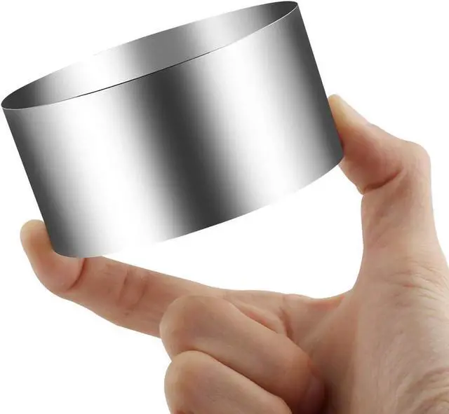 Alt view image 3 of 7 - Gutsdoor 4 Pack Food Presentation Rings Stainless Steel Cake Ring Mold Small Baking Round Cooking Rings for Pastry, Cake, Mousse, Pancake - 4 Pushers+1 tweezer, 3.15 Inches Diameter
