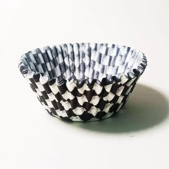 Alt view image 3 of 7 - Black Checkered Cupcake liners,100pcs Baking Cups for Halloween Decorations