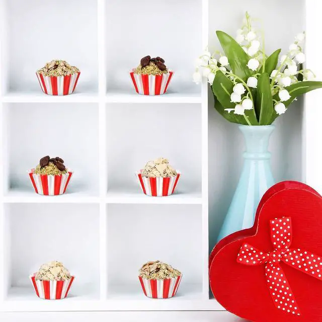 Alt view image 4 of 7 - Pinkunn 600 Count Red White Stripe Mini Cupcake Liner Baking Cups Paper Small Candy Cups Making Supplies Baking Cupcake Liner Supplies Holiday Muffin Chocolate Making Wrappers Candy Paper