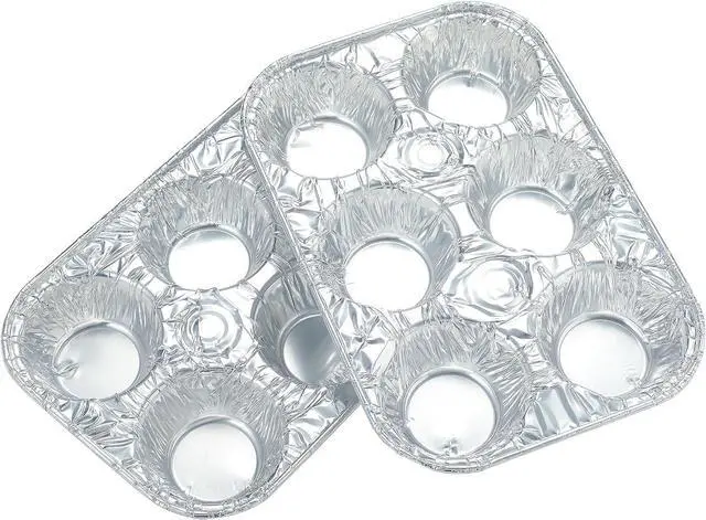 Alt view image 2 of 6 - Waytiffer (10pack Muffin Pan 6-Cup Cupcake Aluminum Pans Favorite Muffin Tin Size for Baking Cupcakes Muffins and Mini Pies - Standard Size