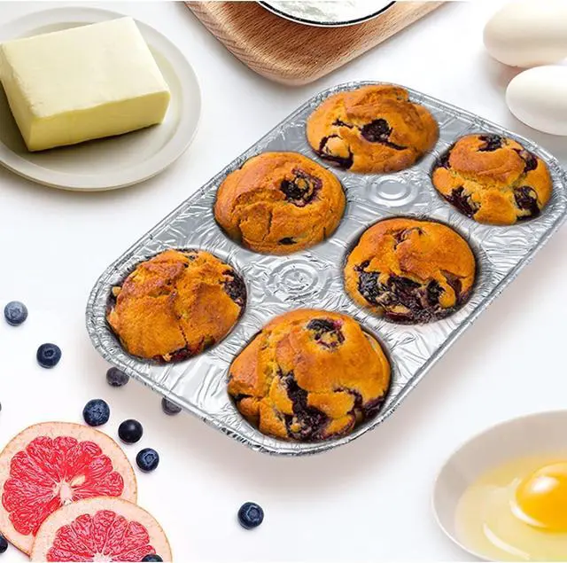 Alt view image 5 of 6 - Waytiffer (10pack Muffin Pan 6-Cup Cupcake Aluminum Pans Favorite Muffin Tin Size for Baking Cupcakes Muffins and Mini Pies - Standard Size