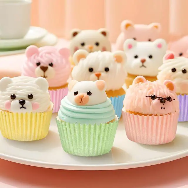 Alt view image 6 of 7 - Whaline 600Pcs Pastel Mini Cupcake Liners Colorful Baking Cups Pink Blue Purple Yellow Orange Green Muffin Cupcake Wrappers for Spring Easter Birthday Wedding Bride Baby Shower Party Supplies