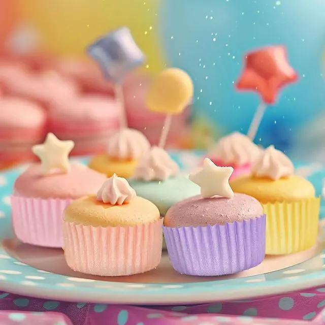Alt view image 7 of 7 - Whaline 600Pcs Pastel Mini Cupcake Liners Colorful Baking Cups Pink Blue Purple Yellow Orange Green Muffin Cupcake Wrappers for Spring Easter Birthday Wedding Bride Baby Shower Party Supplies