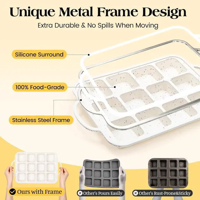 Alt view image 2 of 7 - Vinino Silicone Brownie Pan with Dividers, 1 Pack with Metal Frame