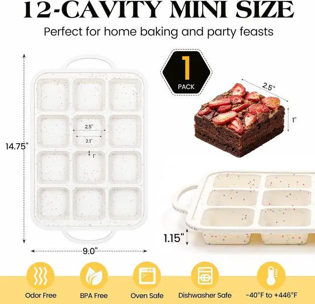 Alt view image 4 of 7 - Vinino Silicone Brownie Pan with Dividers, 1 Pack with Metal Frame