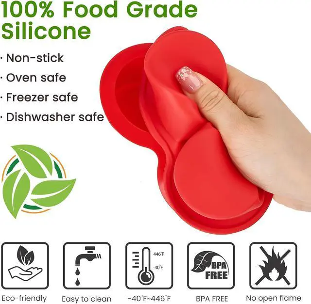 Alt view image 3 of 7 - JOERSH Air Fryer Egg Mold, 2 Pack, 4 Cups