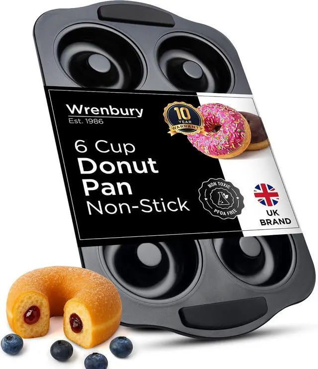 Main image of Wrenbury Donut Mold for Baking - NonStick Toughened Carbon Steel Pan