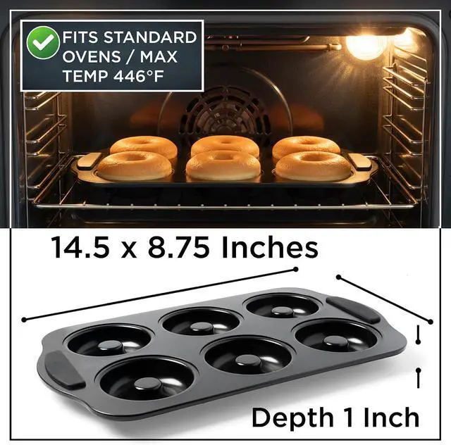 Alt view image 2 of 7 - Wrenbury Donut Mold for Baking - NonStick Toughened Carbon Steel Pan