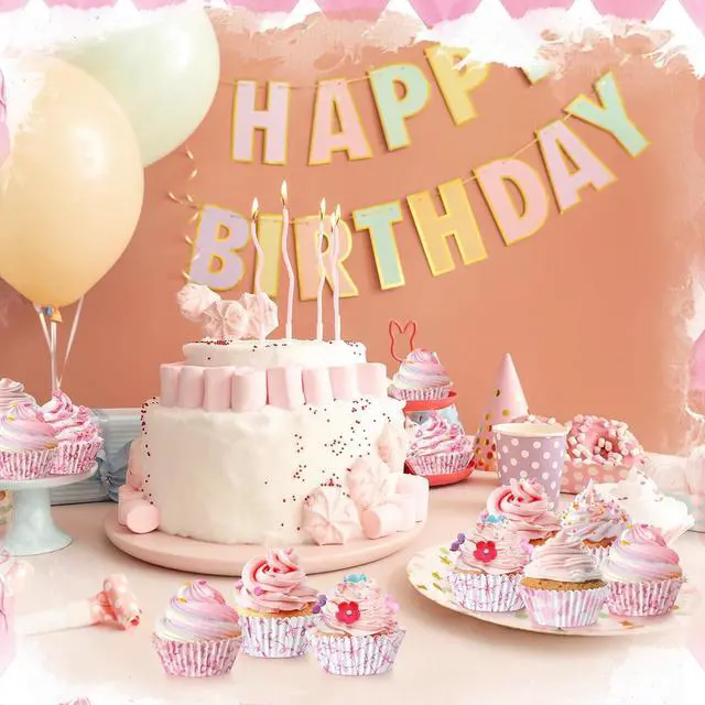 Alt view image 6 of 6 - Reallnaive 300 Pcs Cupcake Liners for Party Supplies, Bow, Pink