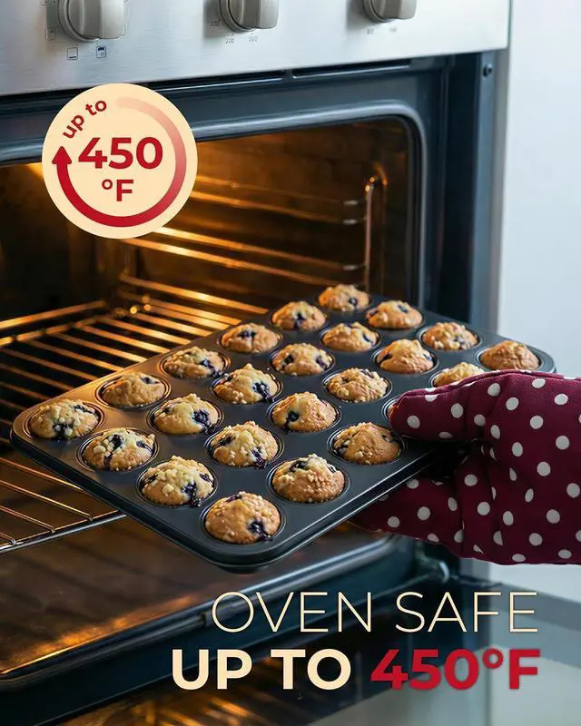 Alt view image 7 of 7 - CARTMAN 24-Cup Mini Muffin Pan, Nonstick Carbon Steel Mini Cupcake Tin