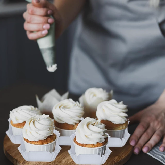 Alt view image 4 of 7 - Whaline 500Pcs Square Mini Cupcake Liners Disposable Brownie Baking Cups White Cupcake Wrappers for Baby Shower Wedding Bridal Showers Birthday Party Decorations, White