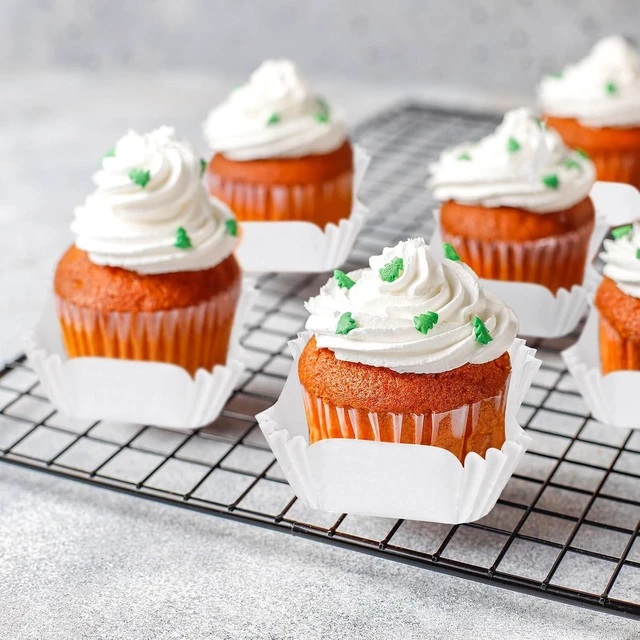 Alt view image 6 of 7 - Whaline 500Pcs Square Mini Cupcake Liners Disposable Brownie Baking Cups White Cupcake Wrappers for Baby Shower Wedding Bridal Showers Birthday Party Decorations, White
