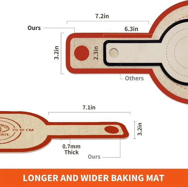 Alt view image 2 of 7 - PLAPITATE Silicone Bread Sling Dutch Oven Liner, Non-Stick & Easy Clean Reusable Oval and Round Silicone Bread Baking Mat with Long Handles, Easy to Transfer Sourdough Bread - 2 Red Set