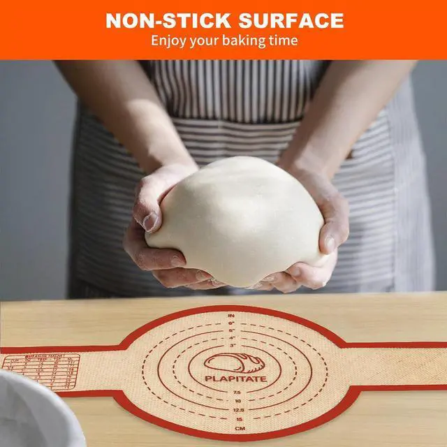 Alt view image 4 of 7 - PLAPITATE Silicone Bread Sling Dutch Oven Liner, Non-Stick & Easy Clean Reusable Oval and Round Silicone Bread Baking Mat with Long Handles, Easy to Transfer Sourdough Bread - 2 Red Set