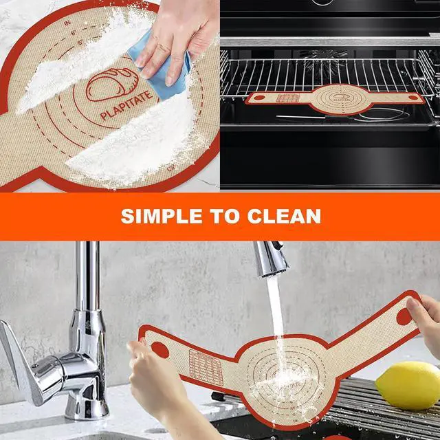 Alt view image 5 of 7 - PLAPITATE Silicone Bread Sling Dutch Oven Liner, Non-Stick & Easy Clean Reusable Oval and Round Silicone Bread Baking Mat with Long Handles, Easy to Transfer Sourdough Bread - 2 Red Set