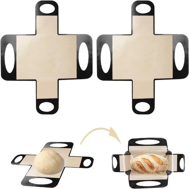 Main image of Silicone Bread Sling Mat - Reusable Sourdough Bread Making Loaf Pan Lifter Liner Non-stick & Easy Clean Dough Transfer Mats with 4 Handles Fits for 9x5" or 1.5lb Loaf Pans