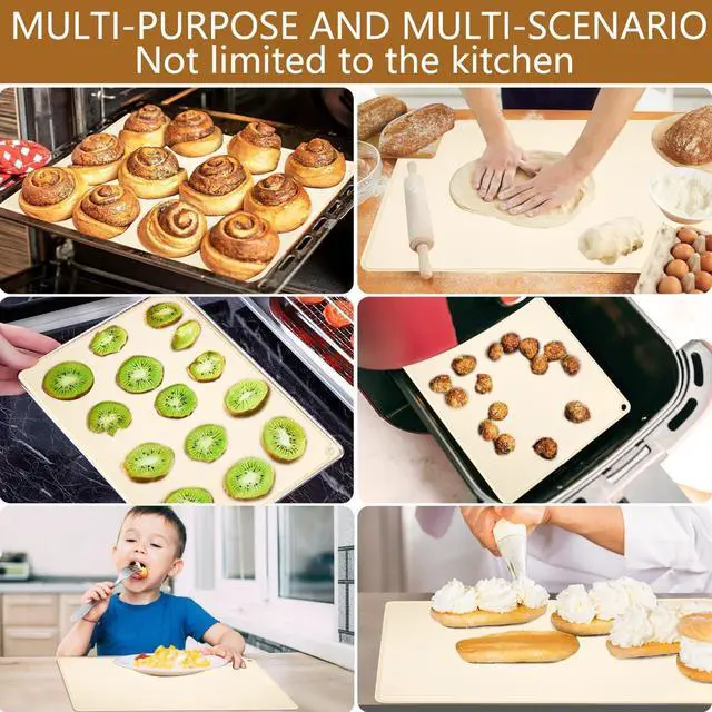 Alt view image 6 of 7 - Silicone Baking Mat 28" x 20"Extra Thick Baking Mat with Measurements Non-stick Pastry Mats for Rolling Dough,Bread,Pie,Cookies,Pizza and fondant,Food Grade Kneading mat