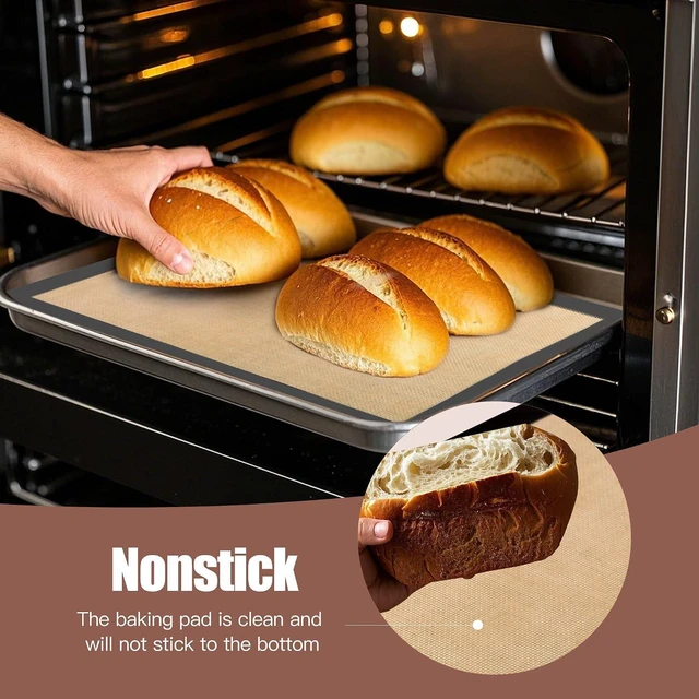 Alt view image 2 of 7 - Silicone Baking Mat 3 Pack, Non-Stick Food Safe Reusable Baking Sheets, 2 Medium & 1 Small Sizes for Cookies Macarons Bread, (Gray)