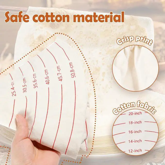 Alt view image 4 of 7 - Lefse Making Pastry Cloth, 20 Inch Round Baking Mat, Pastry Mat with Measurements for Rolling Dough, Pastry Cloth for Rolling Dough