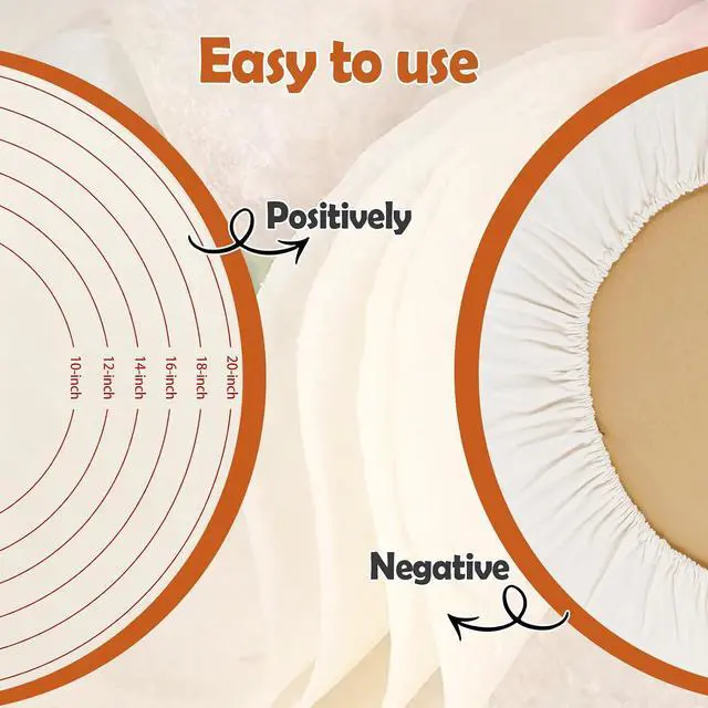 Alt view image 5 of 7 - Lefse Making Pastry Cloth, 20 Inch Round Baking Mat, Pastry Mat with Measurements for Rolling Dough, Pastry Cloth for Rolling Dough