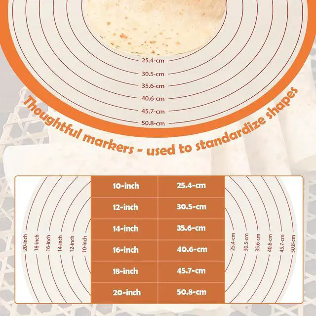 Alt view image 7 of 7 - Lefse Making Pastry Cloth, 20 Inch Round Baking Mat, Pastry Mat with Measurements for Rolling Dough, Pastry Cloth for Rolling Dough