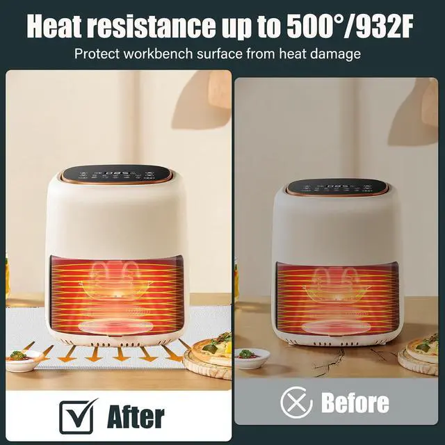 Alt view image 2 of 6 - Heat Resistant Mat for Air Fryer, Silicone Mat for Kitchen Counter