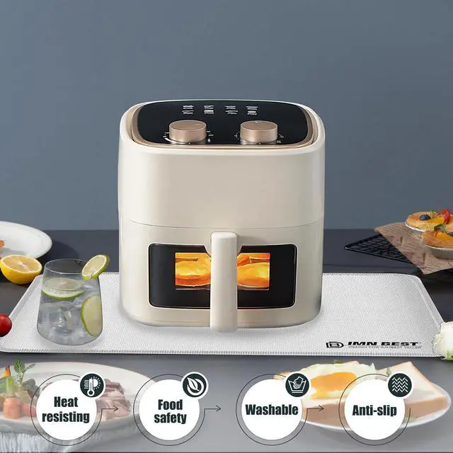 Alt view image 3 of 6 - Heat Resistant Mat for Air Fryer, Silicone Mat for Kitchen Counter