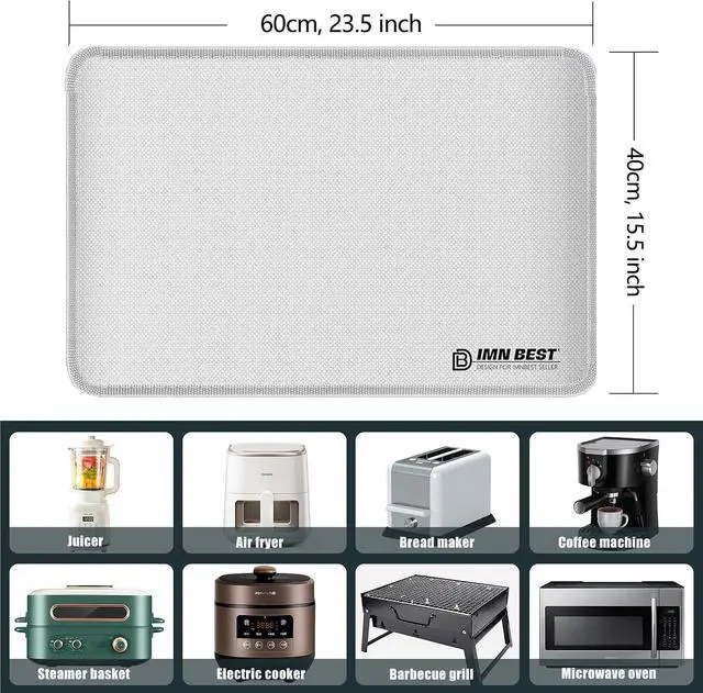 Alt view image 4 of 6 - Heat Resistant Mat for Air Fryer, Silicone Mat for Kitchen Counter