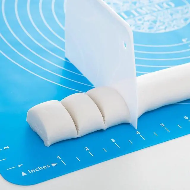 Alt view image 6 of 7 - LIMNUO Silicone Baking Mat, Extra Thick Large Non Stick Pastry Mat Sheet for Dough Pie Crust Rolling Mats (Blue, M-16''(W)*20''(L))