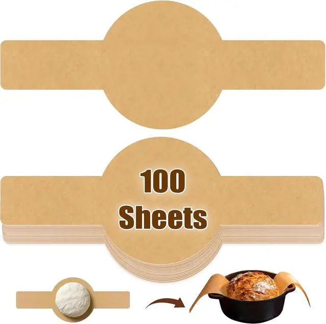 Main image of Parchment Bread Sling for Dutch Oven, Disposable Bread Baking Mat with Long Handles 100PCS Unbleached Sourdough Mat, Sourdough Bread Baking Supplies, Tools Accessories