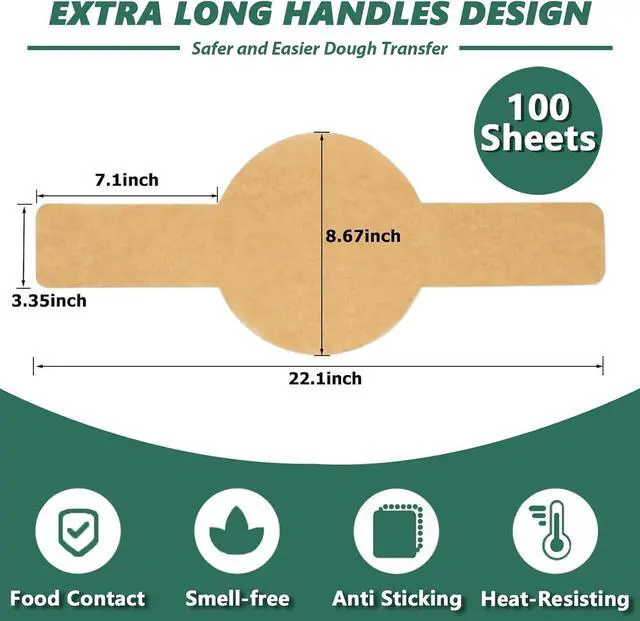 Alt view image 6 of 7 - Parchment Bread Sling for Dutch Oven, Disposable Bread Baking Mat with Long Handles 100PCS Unbleached Sourdough Mat, Sourdough Bread Baking Supplies, Tools Accessories