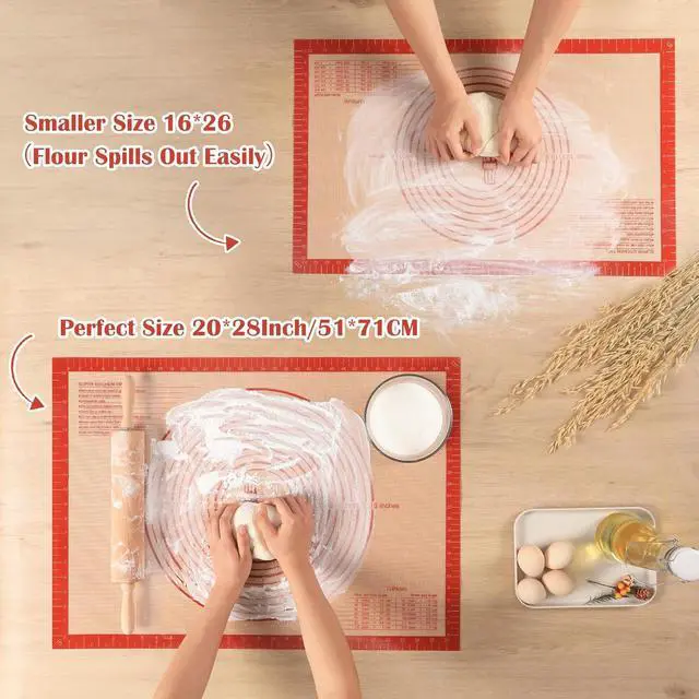 Alt view image 2 of 7 - Non-slip Silicone Pastry Mat Extra Large Measurements 28''x 20'' Baking Mat