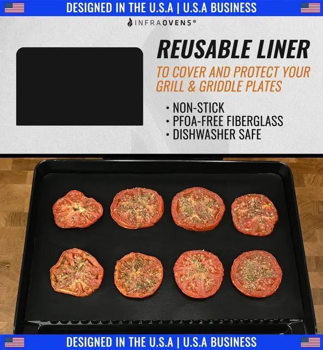 Alt view image 2 of 6 - Reusable Mats for Ninja Sizzle Indoor Grill & Griddle GR101, Accessories for Indoor Electric Griddle with Lid for Cooking and Grilling, Non-Stick Electric Appliances Accessory Set by INFRAOVENS