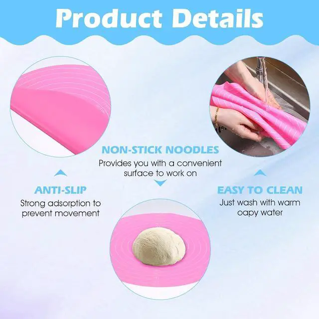 Alt view image 3 of 7 - 2 PCS 12 Inch Silicone Cake Mat Silicone Baking Mat with Measurement