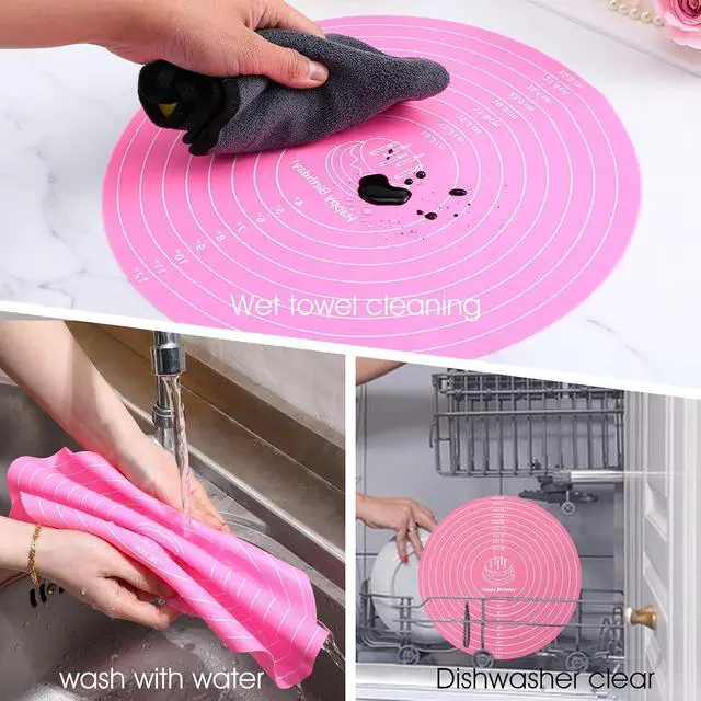 Alt view image 4 of 7 - 2 PCS 12 Inch Silicone Cake Mat Silicone Baking Mat with Measurement