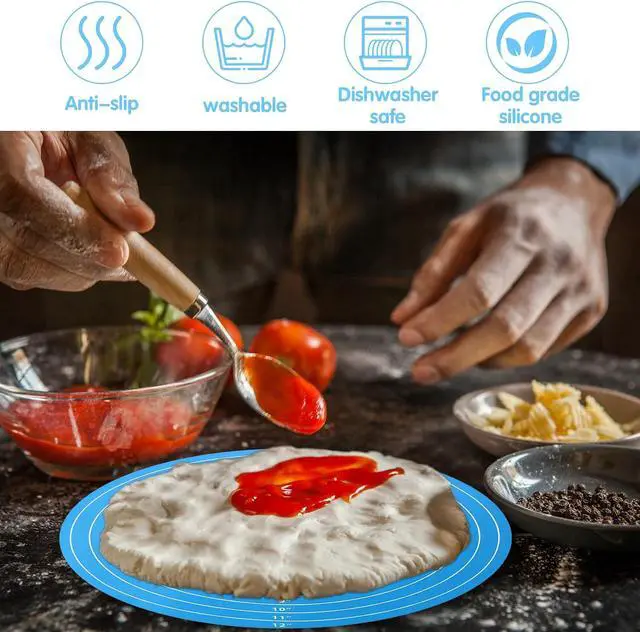 Alt view image 7 of 7 - 2 PCS 12 Inch Silicone Cake Mat Silicone Baking Mat with Measurement
