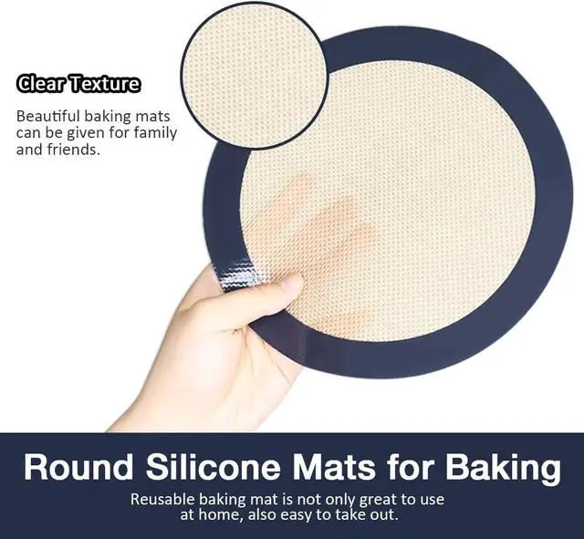 Alt view image 4 of 7 - 3Pcs Round Silicone Baking Mats, 8 inch Circle Mats for Cake Pan