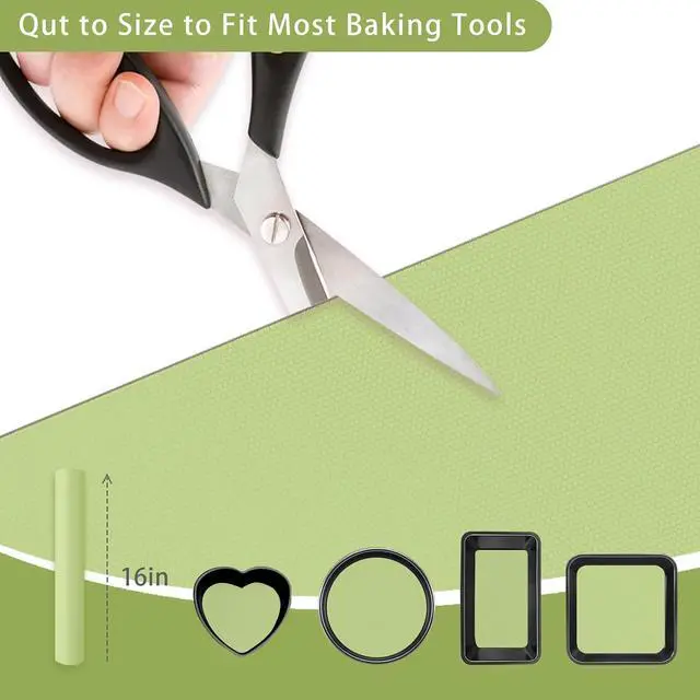Alt view image 2 of 7 - Silicone Baking Mat Roll, 12 IN x 6 FT, Non-Stick, Reusable, Heat-Resistant Baking Sheet for Oven, Air Fryer, Pastry, Dough, Bread, Non-Slip Kitchen Counter Mat
