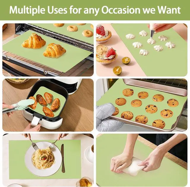 Alt view image 5 of 7 - Silicone Baking Mat Roll, 12 IN x 6 FT, Non-Stick, Reusable, Heat-Resistant Baking Sheet for Oven, Air Fryer, Pastry, Dough, Bread, Non-Slip Kitchen Counter Mat