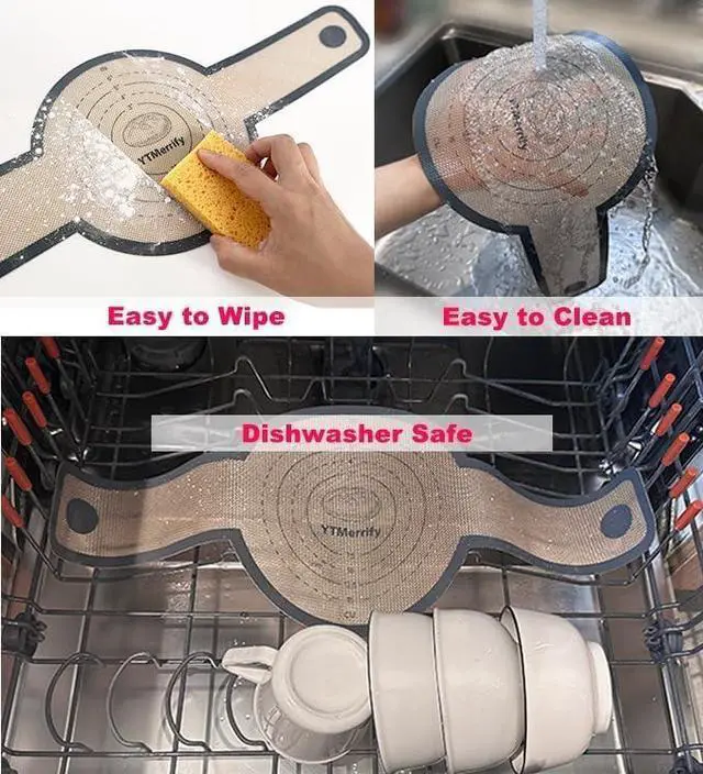 Alt view image 3 of 7 - 2-Pack Silicone Bread Sling Mats with Long handles,Non-Stick Silicone Bread Baking Mat,Reusable Baking Sling to Transfer Sourdough Bread,Dutch Oven Liners Baking Supplies Bread Mat (Blue,Grey)