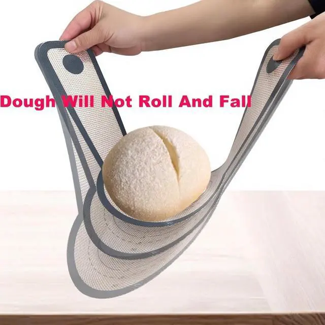 Alt view image 6 of 7 - 2-Pack Silicone Bread Sling Mats with Long handles,Non-Stick Silicone Bread Baking Mat,Reusable Baking Sling to Transfer Sourdough Bread,Dutch Oven Liners Baking Supplies Bread Mat (Blue,Grey)