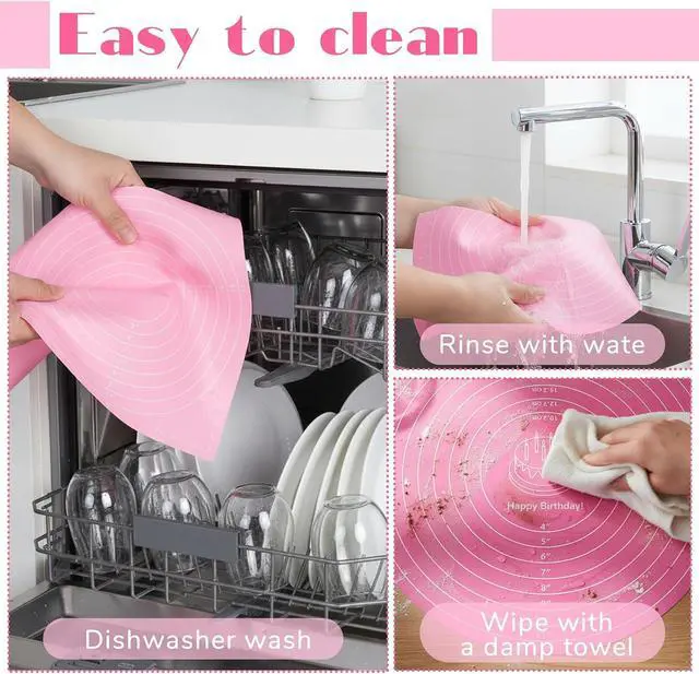 Alt view image 5 of 7 - TIESOME 3 Pcs Round Silicone Baking Mat, 12 Inch (30cm), Reusable Non-Stick