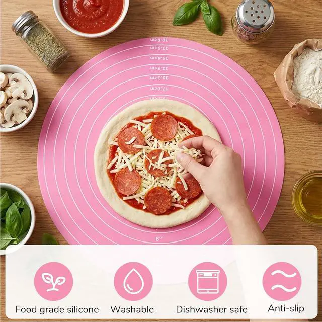 Alt view image 4 of 7 - TIESOME 3 Pcs Round Silicone Baking Mat, 12 Inch (30cm), Reusable Non-Stick