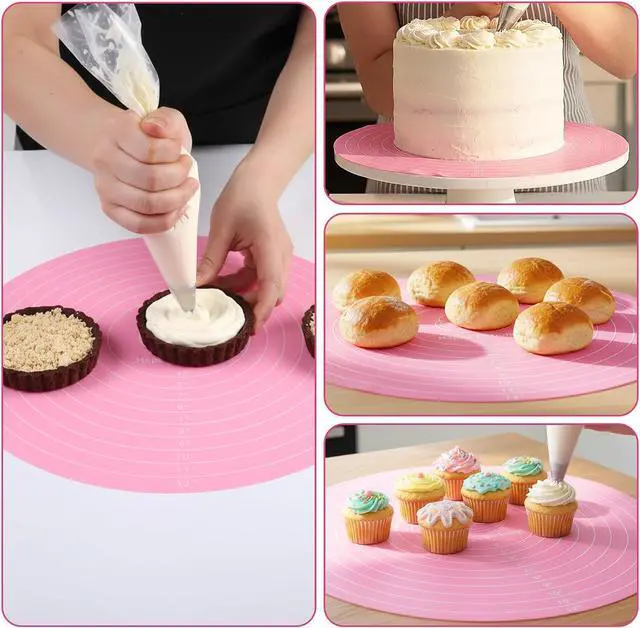 Alt view image 6 of 7 - TIESOME 3 Pcs Round Silicone Baking Mat, 12 Inch (30cm), Reusable Non-Stick