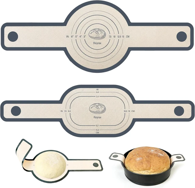 Main image of Silicone Bread Sling for Dutch Oven, Non-Stick Reusable Baking Mat, Oval & Round (Gray)