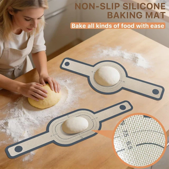 Alt view image 3 of 6 - Silicone Bread Sling for Dutch Oven, Non-Stick Reusable Baking Mat, Oval & Round (Gray)