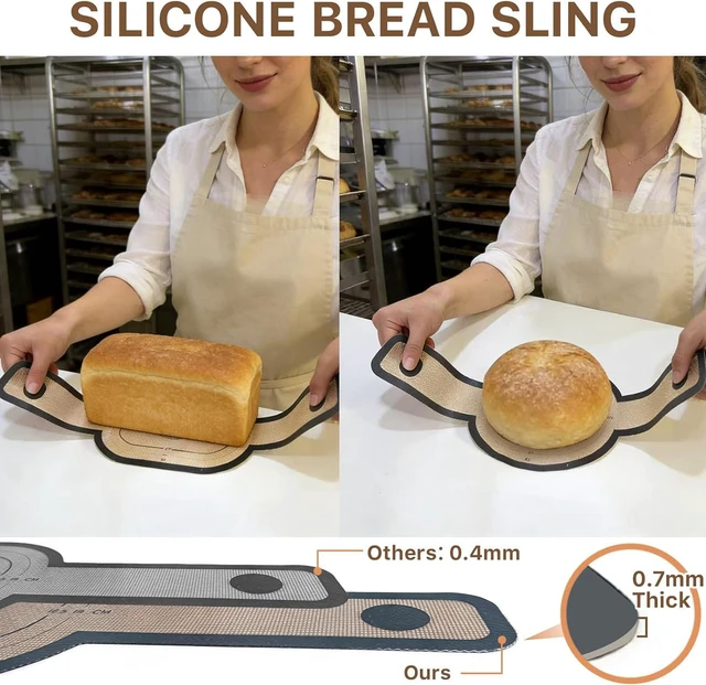 Alt view image 4 of 6 - Silicone Bread Sling for Dutch Oven, Non-Stick Reusable Baking Mat, Oval & Round (Gray)